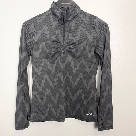 Eddie Bauer quarter zip pullover lightweight thermal top woman's size M gray - Picture 1 of 10
